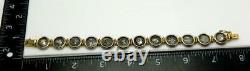 Mystery Designer Greek 14K Gold Signed Greek Coin Sterling Silver 925 Bracelet