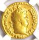 Nero Av Aureus Gold Ancient Roman Coin 54-68 Ad Certified Ngc Fine Rare Coin