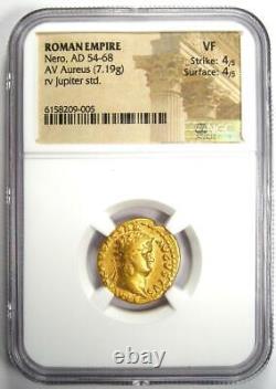 Nero AV Aureus Gold Ancient Roman Coin 54-68 AD Certified NGC VF (Very Fine)