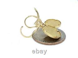 New 14k yellow Gold coin Earring lever Back fine gift jewelry for women 4.3g