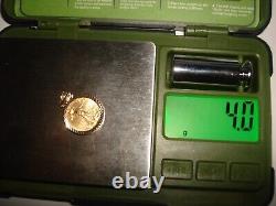 Nice 2005 1/10oz Fine Gold Standing Liberty 14k Yellow Gold Bezel Coin Pendant