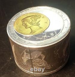 Niue 2013 $50 Gilded Proof 6 oz. 999 Fine Silver Fortuna Redux Cylinder Coin