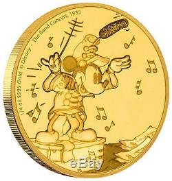 Niue Disney $25 Dollars, 1/4 oz. Fine Gold Coin, 2016, Mickey Concert SN # 0176