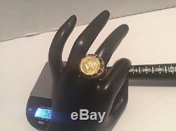 Old Jewelry Ladies 1945 Mexico 2.5 Peso. 900 Fine Gold Coin 14 Kt Ring Sz 7
