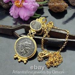 Omer 925 Silver Handmade Blacked Coin Gold Necklace Ancient Artisan Fine Jewelry Omer 925 Silver Handmade Blacked Coin Gold Necklace Ancient Artisan Fine Jewelry
