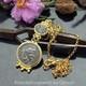 Omer 925 Silver Handmade Blacked Coin Gold Necklace Ancient Artisan Fine Jewelry