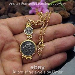 Omer 925 Silver Handmade Blacked Coin Gold Necklace Ancient Artisan Fine Jewelry Omer 925 Silver Handmade Blacked Coin Gold Necklace Ancient Artisan Fine Jewelry