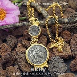 Omer 925 Silver Handmade Blacked Coin Gold Necklace Ancient Artisan Fine Jewelry Omer 925 Silver Handmade Blacked Coin Gold Necklace Ancient Artisan Fine Jewelry