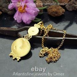 Omer 925 Silver Handmade Blacked Coin Gold Necklace Ancient Artisan Fine Jewelry Omer 925 Silver Handmade Blacked Coin Gold Necklace Ancient Artisan Fine Jewelry