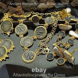 Omer 925 Silver Handmade Blacked Coin Gold Necklace Ancient Artisan Fine Jewelry Omer 925 Silver Handmade Blacked Coin Gold Necklace Ancient Artisan Fine Jewelry
