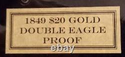 One OUNCE. 999 fine GOLD collector token 1849 Double Eagle proof commemorative