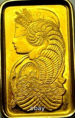 PAMP Suisse 5g Fine Gold Bar 9999 Gold Lady Fortuna in 14k Gold Bezel Pendant