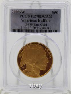 PCGS 2009-W $50 PR70DCAM American Buffalo. 9999 Fine Gold Graded Coin FREE SHIP