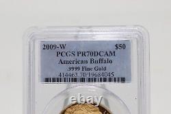 PCGS 2009-W $50 PR70DCAM American Buffalo. 9999 Fine Gold Graded Coin FREE SHIP