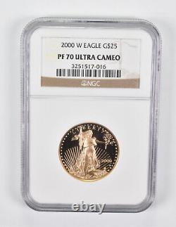 PF70 UCAM 2000-W $25 American Gold Eagle 1/2 Oz. 999 Fine Gold NGC 1919