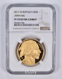 PF70 UCAM 2011-W $50 American Gold Buffalo 1 Oz. 999 Fine Gold NGC 2348