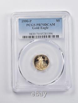 PR70 DCAM 1990-P $5 American Gold Eagle 1/10 Oz. 999 Fine Gold PCGS 3064
