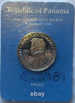 Panama 9.3 Gram Proof, 999 Fine Platinum 150 Balboas-only 13,000 Minted Rare #4