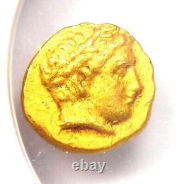 Philip II Gold AV 1/12 Stater Gold Greek Macedon Coin 359 BC. NGC Choice XF (EF)