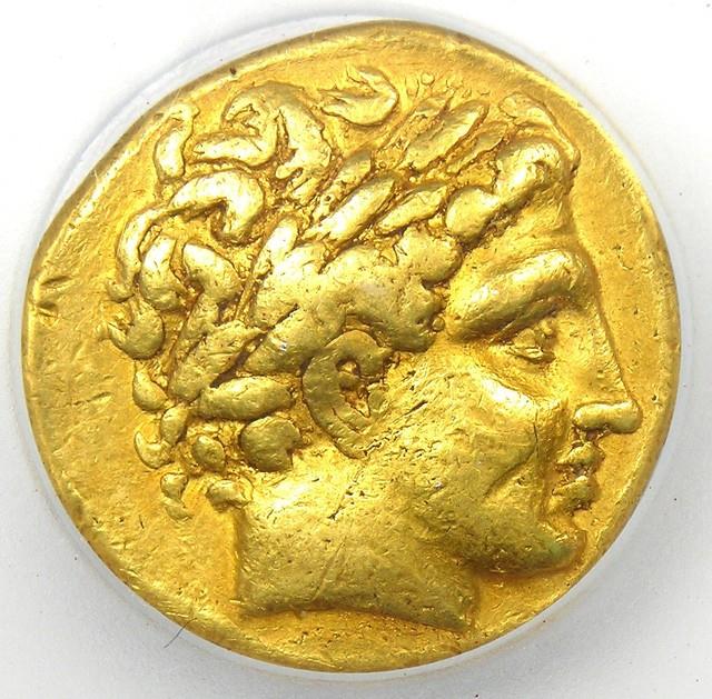 Philip Ii Gold Av Stater Gold Greek Macedon Coin 345-336 Bc Certified Icg Vf20