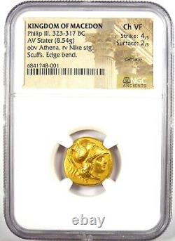 Philip III AV Stater Gold Coin 323-317 BC Certified NGC Choice VF Rare