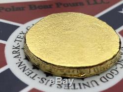 PolarBearPours 1 OZT Hand Poured Confederate Gold Coin Bar. 999 Fine Au Fantasy