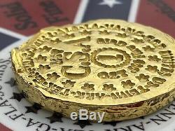 PolarBearPours 1 OZT Hand Poured Confederate Gold Coin Bar. 999 Fine Au Fantasy