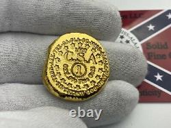 PolarBearPours 1 OZT fine lost Confederate Gold Coin Bar Fantasy Hard CSA COA