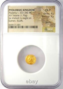 Ptolemy I Gold AV Tetarte Triobol Gold Coin 323 BC Certified NGC Choice Fine Ptolemy I Gold AV Tetarte Triobol Gold Coin 323 BC Certified NGC Choice Fine