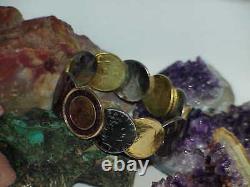 QVC Bronzo Italia 14K Gold Clad Authentic Lire 12 Coin Cuff Bangle Bracelet New