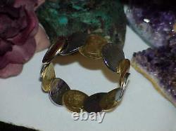 QVC Bronzo Italia 14K Gold Clad Authentic Lire 12 Coin Cuff Bangle Bracelet New