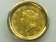 Rare 1853 Liberty Head $1 Gold Coin Pendant 14k Gold Bezel 3.2gm