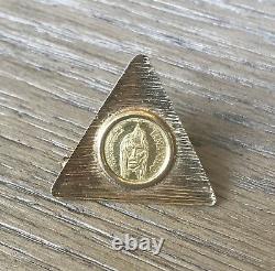 RARE Antique Solid Gold Venezuela Caciques Head Coin in 18k Yellow Gold Brooch