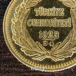 RARE! Turkey 1923 / 34 Gold 100 Kurush Ataturk UNC Coin. 917 Fine