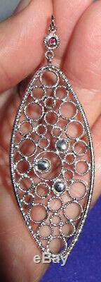 ROBERTO COIN Mauresque Diamond 18K White Gold Long Dangle Fancy Earrings