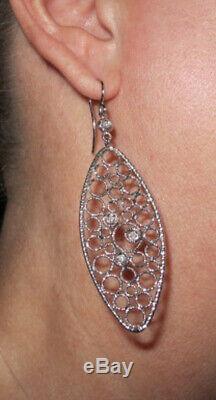 ROBERTO COIN Mauresque Diamond 18K White Gold Long Dangle Fancy Earrings