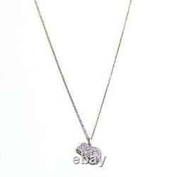 ROBERTO COIN NEW 18K White Gold & Diamond Disney Cinderella Mouse Necklace