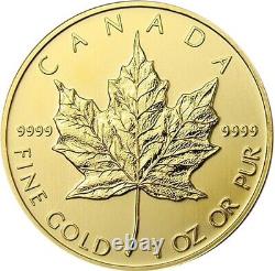 Random Year 1 oz Canadian Gold Maple Leaf $50 Coin. 9999 Fine Gold Scratchy
