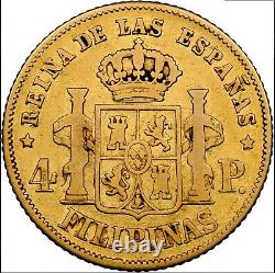 Rare 1862 Spanish Philippines 4 Peso Gold Coin Ngc Vf Details Harshly Cleaned