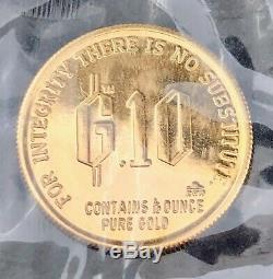 Rare 1979 ADAM SMITH 1/10th Ounce Pure Gold Coin FINE BEAUTY Says TRUST IN GOD