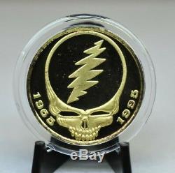 Rare 2000 Grateful Dead 1oz. 9999 Fine Gold Coin with Wood Box & COA #42 02DUD