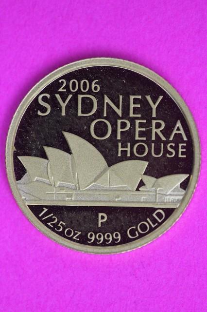 Rare Gem 1992 1/20th Once. 999 Fine Gold Australia Sydney Opera Coin 0144n