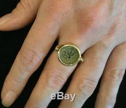 Rare, Perfect, 14k Flip Ring With Authentic Antique Jewish Coin! Size 6! Nr