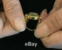 Rare, Perfect, 14k Flip Ring With Authentic Antique Jewish Coin! Size 6! Nr