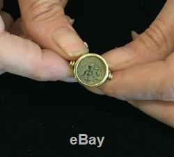 Rare, Perfect, 14k Flip Ring With Authentic Antique Jewish Coin! Size 6! Nr