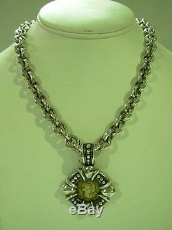 Rare Signed Esti /frederica Sterling Silver 18k Yellow Gold Coin Toggle Necklace