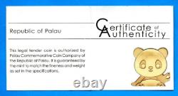 Republic of Palau Little Panda. 9999 Fine Gold $1 Coin in Capsule with COA