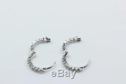 Roberto Coin 1 CT TW Diamond Inside Outside Hoop Earrings in18K White Gold-5/8
