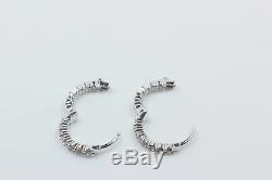 Roberto Coin 1 CT TW Diamond Inside Outside Hoop Earrings in18K White Gold-5/8