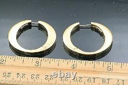 Roberto Coin 18K 750 Gold Large Hoop Earrings 1 1/2 Wide 12.4 Grams